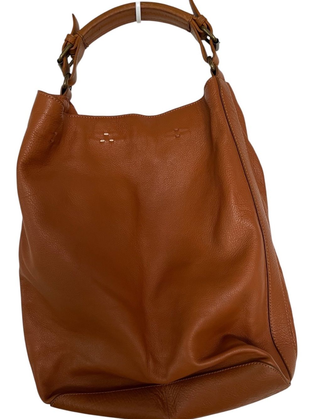 Kelsi Dagger Brooklyn Cognac Leather Hobo Shoulder Tote, 14”w x 14”h x 5”d